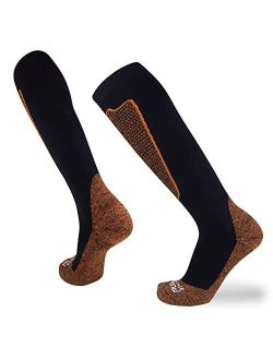 Pure Athlete Copper Compression Ski Socks Men Warm Merino Wool, OTC, Women