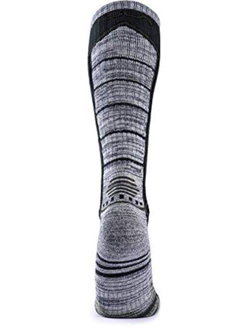TSLA 2 Pack Men and Women Winter Ski Socks, Calf Compression Snowboard Socks, Warm Thermal Socks for Cold Weather