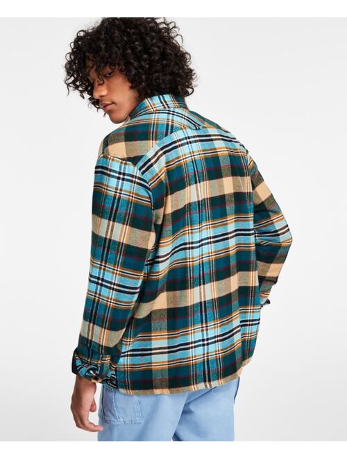 SUN + STONE Men's Hardy Plaid Flannel Shirt Jacket, Created for Macy's