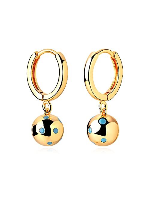 MYEARS Women Gold Huggie Hoop Earrings Dangle Drop 14K Gold Filled Small Boho Beach Simple Delicate Handmade Hypoallergenic Jewelry Gift
