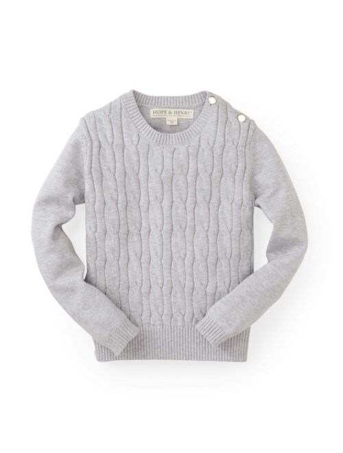 HOPE & HENRY Girls Cable Front Sweater, Infant