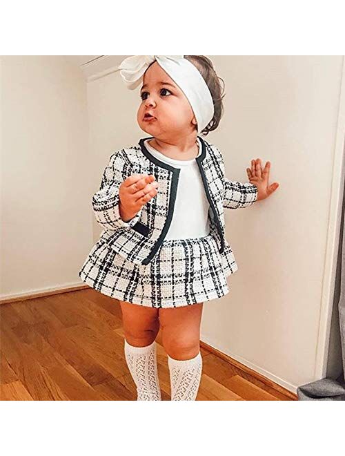 Rtnnsbbfcm Toddler Baby Girl Knitted Sweater Pompom Fur Ball Pullover Top Fall Winter Pencil Skirt Outfit Clothes