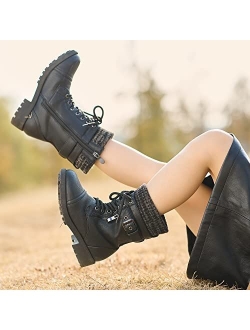 Girl's Mid Calf Combat Boots