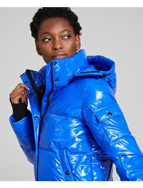 S13 Ella Lacquer Hooded Down Puffer Coat