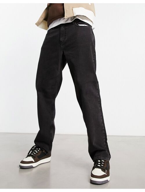New Look creed straight jeans in dark gray