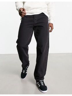 Weekday tape loose tapered jeans in black lux
