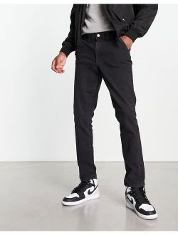 tapered fit jeans in blackwash