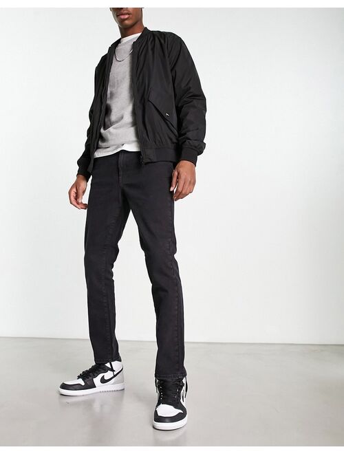 Only & Sons tapered fit jeans in blackwash