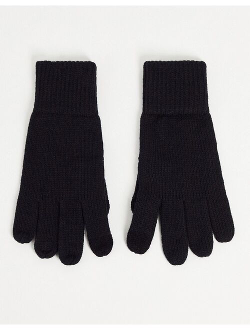 Topman knit gloves in black - BLACK