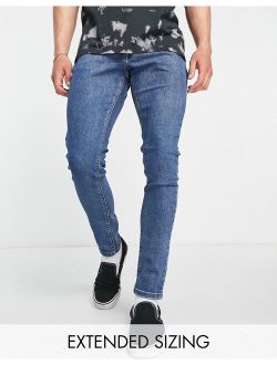 x001 skinny jeans in blue mid wash