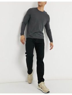 Intelligence Mike straight fit jeans in black