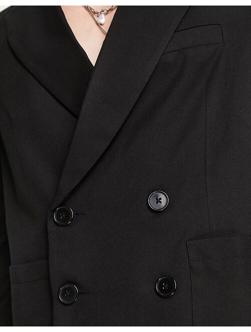 ASOS DESIGN puff sleeve blazer in black