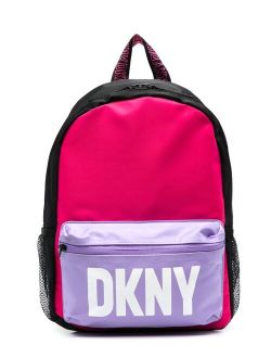 Kids TEEN logo-print zip-up backpack