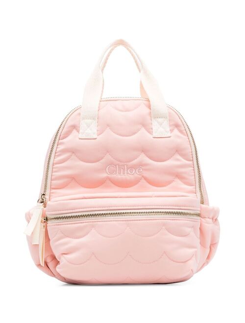 Chloe Kids embroidered scallop-detail backpack