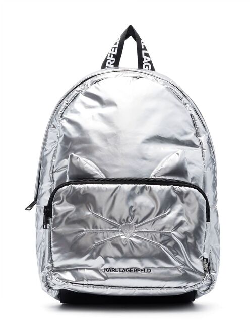 Karl Lagerfeld Kids Choupette metallic backpack