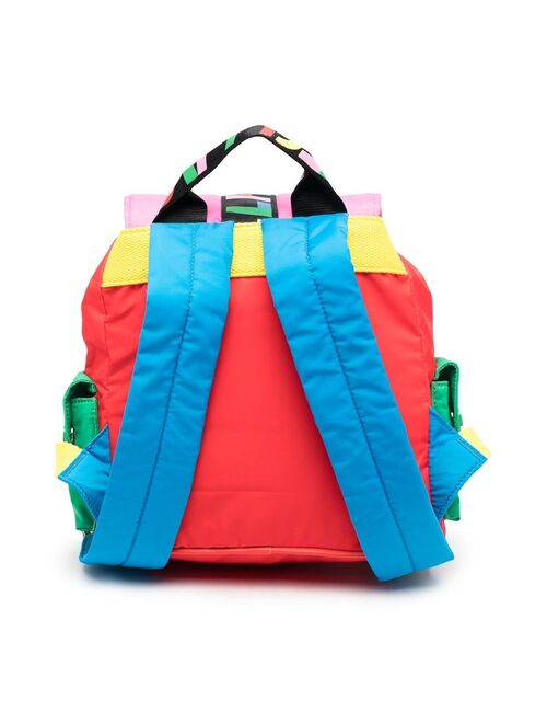 Stella McCartney Kids logo-tape colour-block backpack