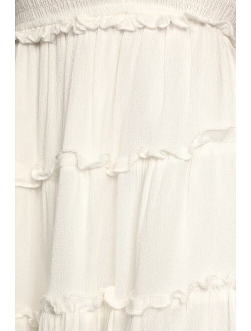 Lulus Summery Sweetness White Ruffled Tiered Mini Dress