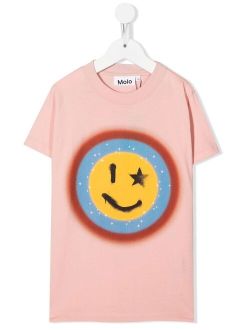 Road smiley face print T-shirt