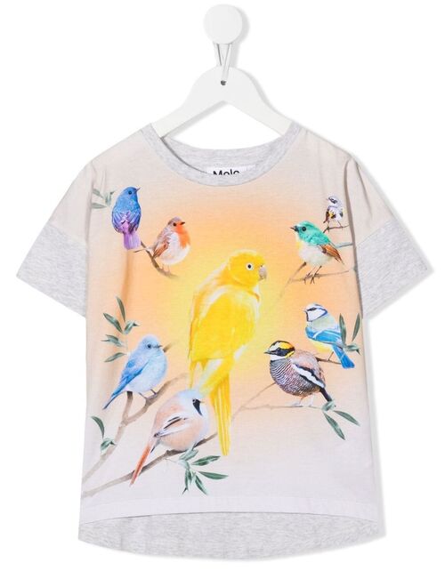 Molo organic-cotton bird-print T-shirt