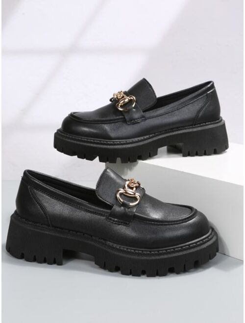 Shein Chain Decor Flatform Loafers