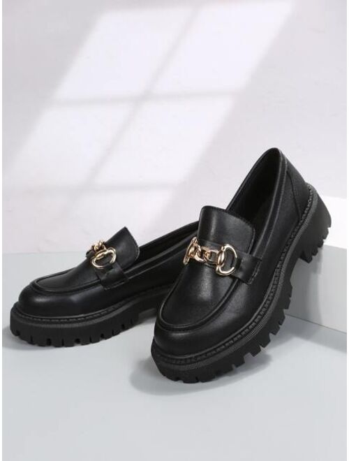 Shein Chain Decor Flatform Loafers