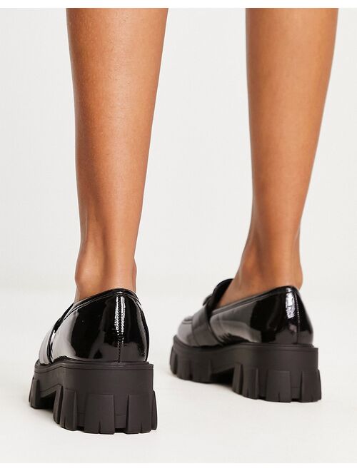 Glamorous chunky loafers with embellishment in black