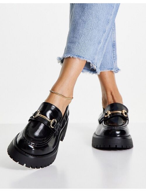 ASOS DESIGN Wide Fit Monster chunky loafers in black