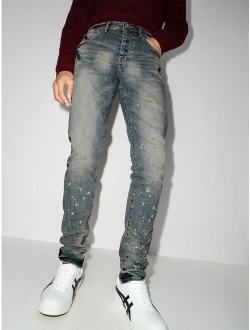 Vintage Spotted tapered-leg jeans