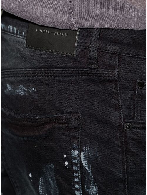 Purple Brand paint splatter-effect skinny jeans