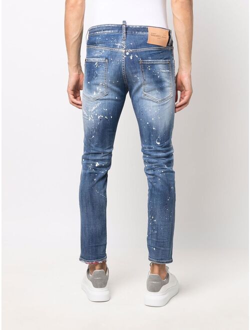 Dsquared2 stonewashed distressed jeans