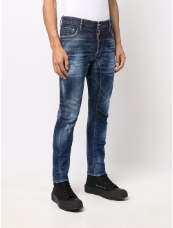 slogan slim-cut jeans