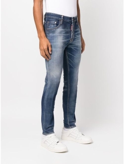 slim-cut denim jeans