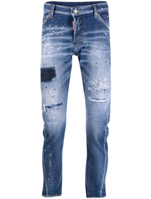 Dsquared2 distressed-finish straight leg jeans