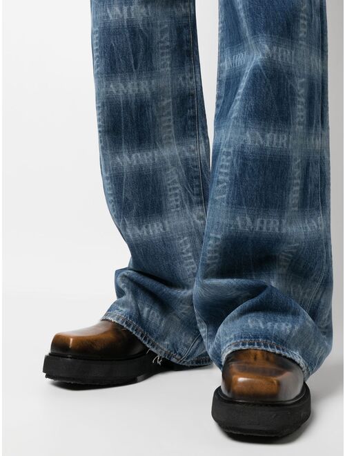 AMIRI Shadow plaid wide-leg jeans