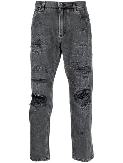 Dolce & Gabbana distress-detail cropped jeans