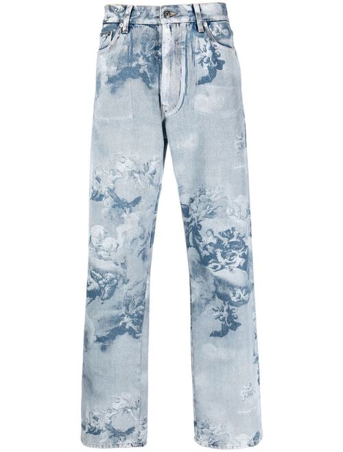 Off-White graphic-print denim jeans