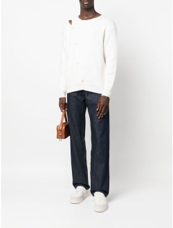 mid-rise straight-leg jeans