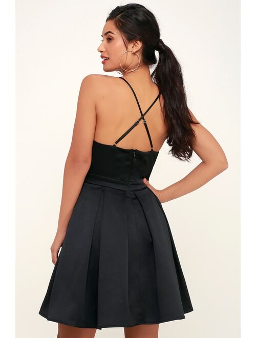 Lulus Be With You Black Skater Dress