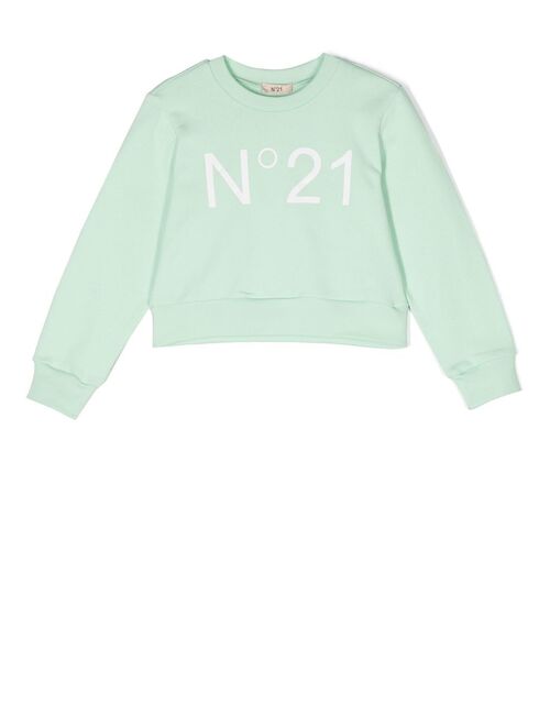 No21 Kids logo-print crew-neck sweatshirt
