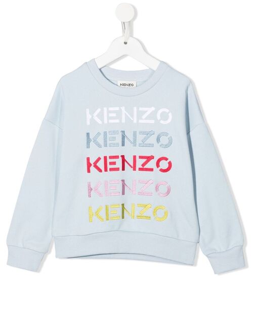 Kenzo Kids logo-print crew neck sweatshirt