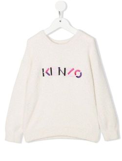 Kids logo-embroidered fleece sweatshirt