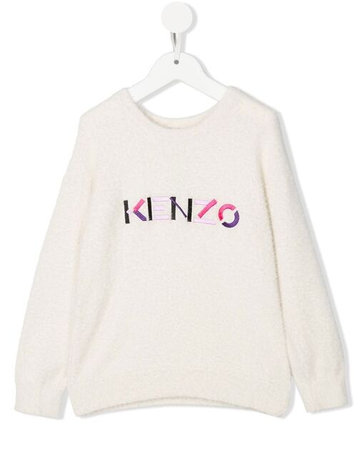 Kenzo Kids logo-embroidered fleece sweatshirt