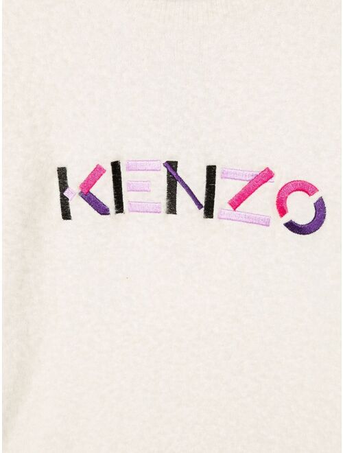 Kenzo Kids logo-embroidered fleece sweatshirt