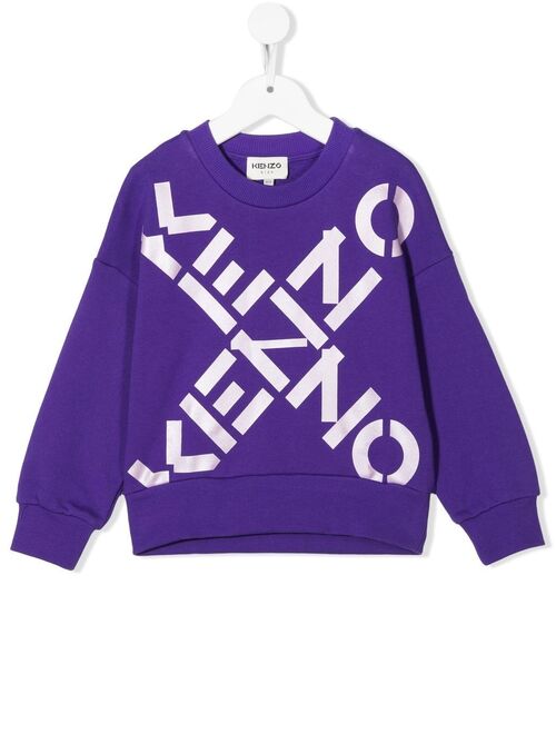 Kenzo Kids Maxi Cross logo-print sweatshirt