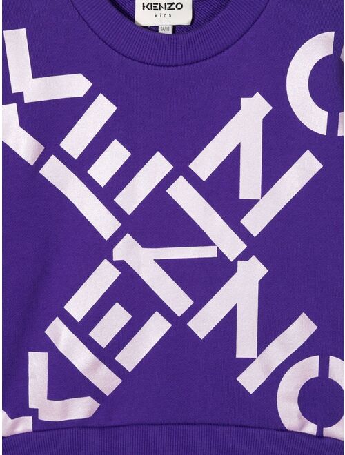 Kenzo Kids Maxi Cross logo-print sweatshirt