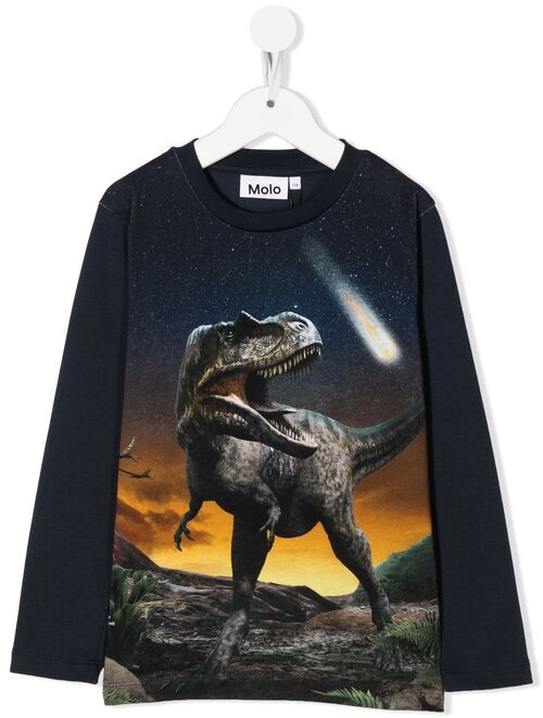 Molo dinosaur-print long-sleeved T-shirt