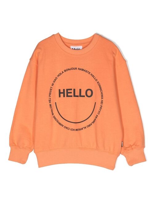 Molo Hello print cotton sweatshirt