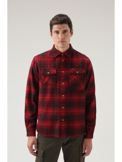 check-pattern button-up shirt