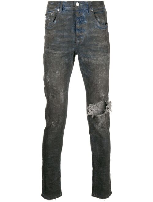 Purple Brand distressed skinny-cut jeans