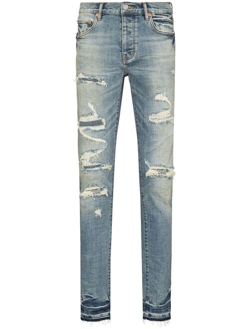 Purple Brand P001 Vintage distressed-finish skinny jeans